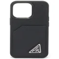 Prada logo-plaque iPhone 13 Pro case - Black