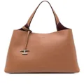 Tod's T leather shopping tote - Brown