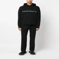 Emporio Armani embroidered-logo pullover hoodie - Black