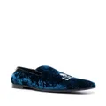 Philipp Plein skull-appliqué slippers - Blue