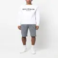 Balmain logo-print cotton sweatshirt - White