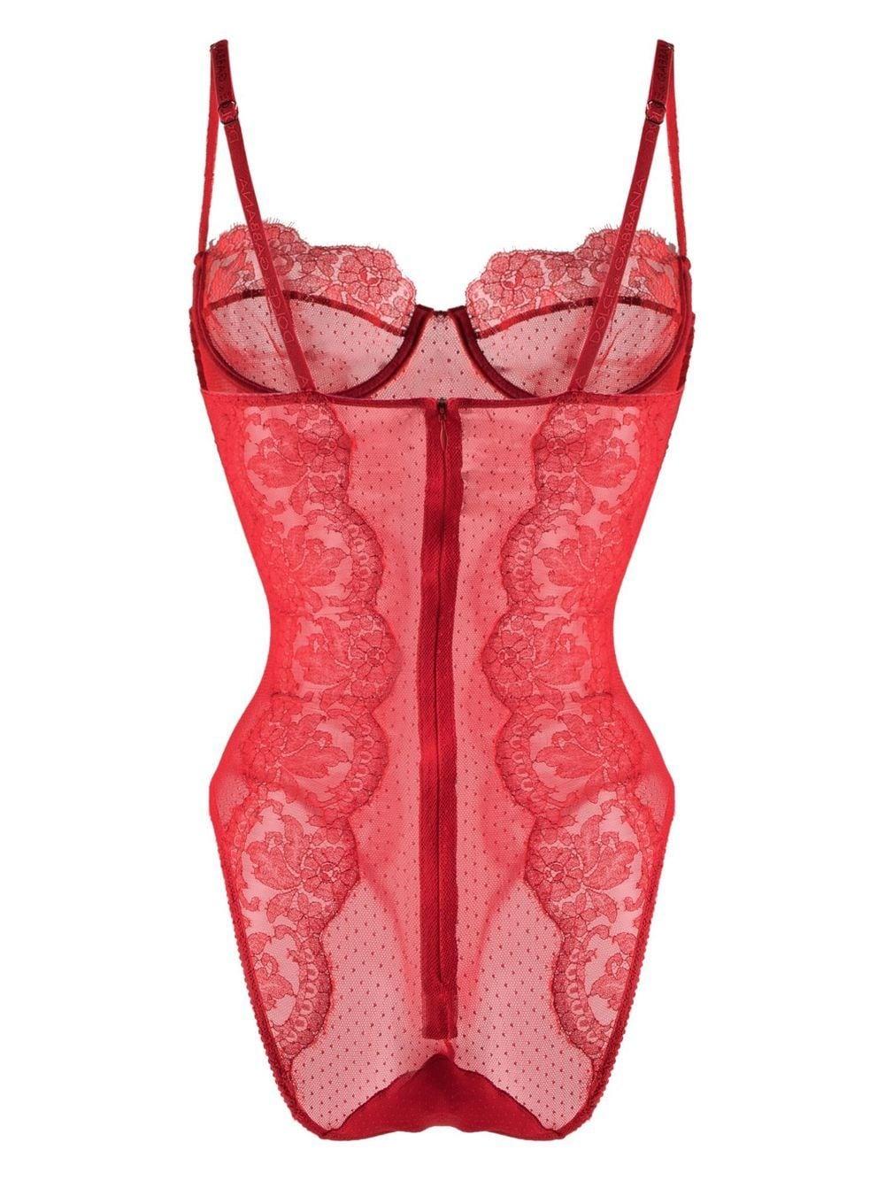 Dolce & Gabbana lace bustier-style body - Red