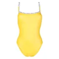 Calvin Klein logo-print strap swimsuit - Yellow