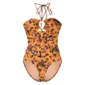 Ulla Johnson Minorca floral-print swimsuit - Orange