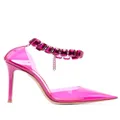 Gianvito Rossi 100mm transparent crystal-embellished pumps - Pink