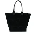 ISABEL MARANT logo-embroidered suede tote bag - Black