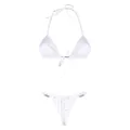 Alessandra Rich rhinestone-embellished bikini set - White