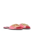 Dolce & Gabbana DG-logo patent leather sandals - Pink