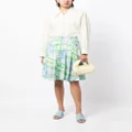 Marni painted floral-print skirt - Blue