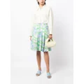 Marni painted floral-print skirt - Blue