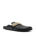 Moschino logo-lettered closed-toe sandals - Black