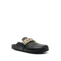 Moschino logo-lettered closed-toe sandals - Black