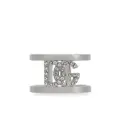 Dolce & Gabbana DG-logo crystal-embellished ring - Silver