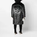 Philipp Plein skull-print faux-fur coat - Black
