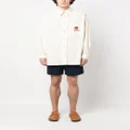 Kenzo logo-embroidered cotton shirt - Neutrals