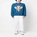 Kenzo intarsia-knit long-sleeved jumper - Blue