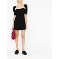 Alessandra Rich lace-trim mini dress - Black