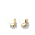 David Yurman 18kt yellow gold Thoroughbred Loop diamond huggie hoop earrings