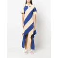 Stella McCartney vertical-stripe polo-collar dress - Neutrals