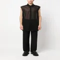 Jil Sander sheer sleeveless shirt - Black