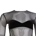 Fleur Du Mal mesh panel bodycon dress - Black