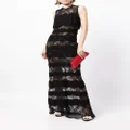 Elie Saab Macrame lace-panelled sleeveless gown - Black