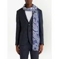 ETRO paisley-print fringed-edge scarf - Blue