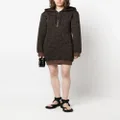 Moschino logo-print hoodie dress - Brown