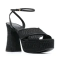 Moschino 140mm logo-jacquard sandals - Black