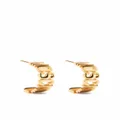 Moschino logo-lettering small hoop earrings - Gold