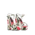 Dolce & Gabbana floral-print platform sandals - White
