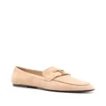 Tod's logo-plaque suede loafers - Brown