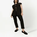 Dolce & Gabbana lace-trim cap-sleeve blouse - Black
