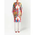 ETRO abstract-pattern tied coat - White