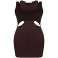 Dion Lee cut-out detail layered mini dress - Brown