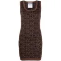Moschino logo intarsia-knit mini dress - Brown