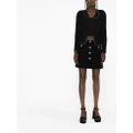 Alessandra Rich button-up bouclé mini skirt - Black