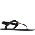 Saint Laurent Cassandre buckle-fastening sandals - Black