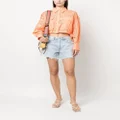 MSGM broderie-anglaise cropped shirt - Orange