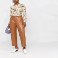 Nanushka faux-leather straight-leg trousers - Brown