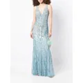 Jenny Packham Raquel crystal-embellished sleeveless gown - Blue