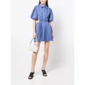 Simkhai puff-sleeve cut-out shirt dress - Blue