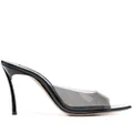Casadei transparent 105mm heeled mules - Black