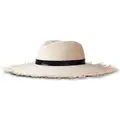 Maison Michel Zango logo-detail straw fedora hat - Neutrals