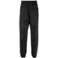 Versace graphic-stripe taffeta track pants - Black