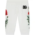 Dolce & Gabbana Kids floral-print joggers - White