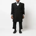 Thom Browne long grosgrain ribbon-trim coat - Black