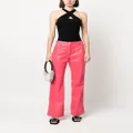 MSGM ribbed-knit crossover-strap top - Black