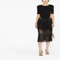 Rabanne floral-lace midi skirt - Black