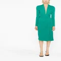 Alberta Ferretti twisted-front long-sleeved midi dress - Green